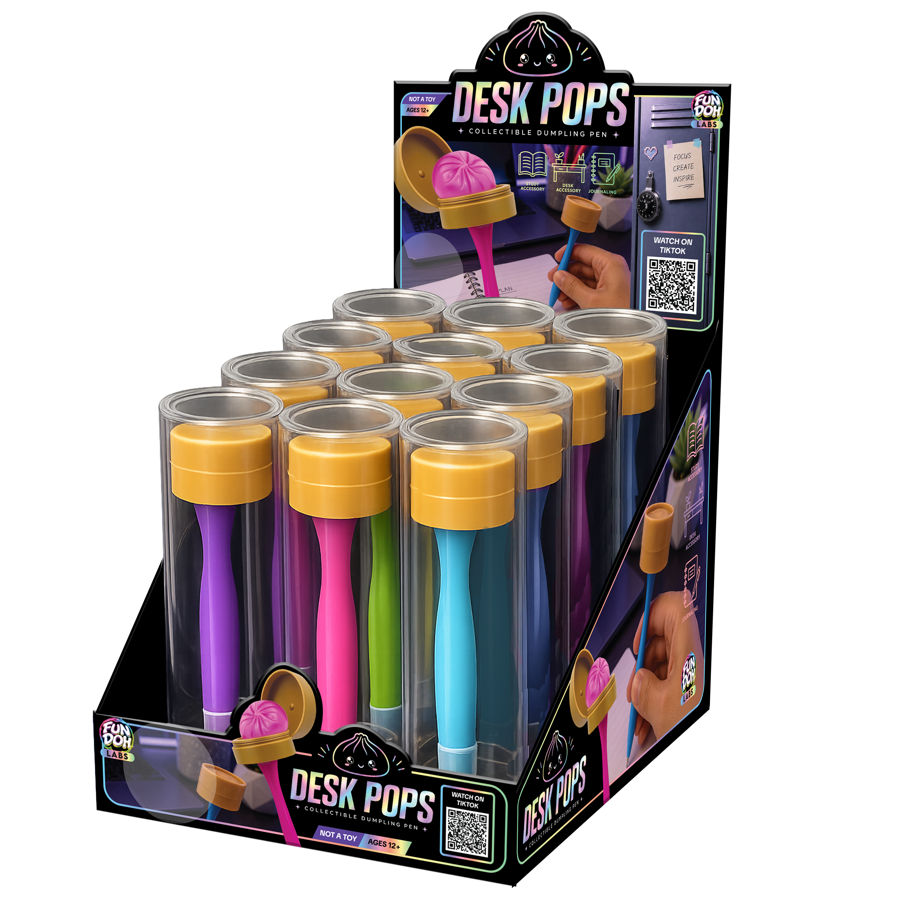 Fun Doh Squishy Dumpling Pen Desk Pop Variety